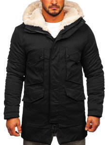 Bolf Herren Winterjacke Parka Schwarz  M115