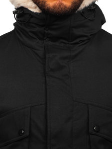 Bolf Herren Winterjacke Parka Schwarz  M115