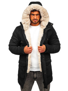 Bolf Herren Winterjacke Parka Schwarz  M120