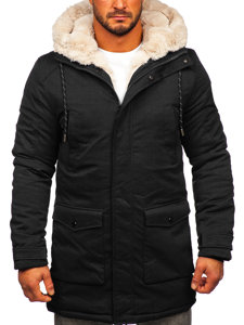 Bolf Herren Winterjacke Parka Schwarz  M120