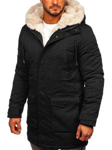 Bolf Herren Winterjacke Parka Schwarz  M120