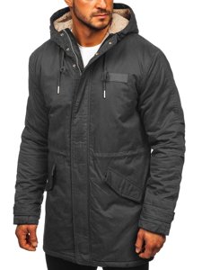 Bolf Herren Winterjacke Parka Schwarzgrau  EX838