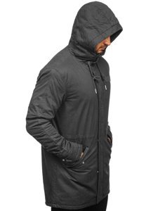 Bolf Herren Winterjacke Parka Schwarzgrau  EX838