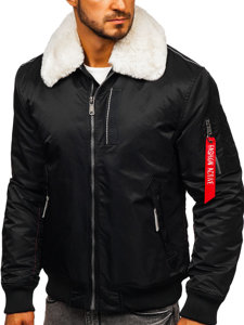 Bolf Herren Winterjacke Pilotenjacke Schwarz  1787