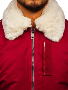 Bolf Herren Winterjacke Pilotenjacke Weinrot  1787