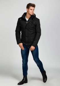 Bolf Herren Winterjacke Schwarz  1673