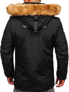 Bolf Herren Winterjacke Schwarz  1827