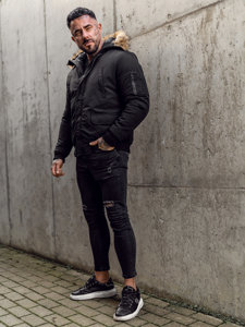 Bolf Herren Winterjacke Schwarz  2019