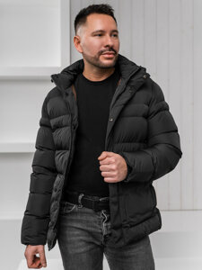 Bolf Herren Winterjacke Schwarz  22M332A1