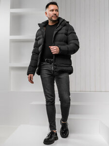 Bolf Herren Winterjacke Schwarz  22M332A1