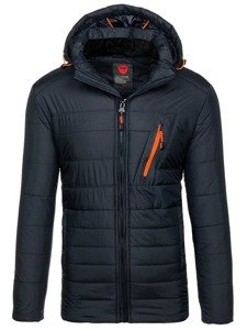 Bolf Herren Winterjacke Schwarzgrau  1822