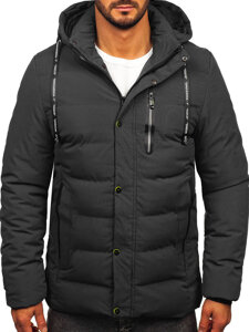 Bolf Herren Winterjacke Schwarzgrau  5M3136