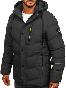 Bolf Herren Winterjacke Schwarzgrau  5M3137