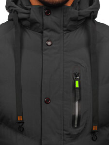 Bolf Herren Winterjacke Schwarzgrau  5M3137