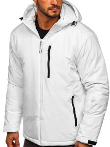 Bolf Herren Winterjacke Sportjacke Weiß  HH011