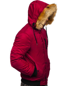 Bolf Herren Winterjacke Weinrot  2129