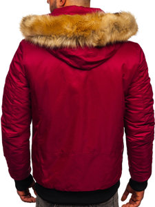 Bolf Herren Winterjacke Weinrot  2129