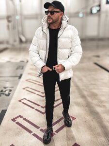 Bolf Herren Winterjacke Weiß  9978