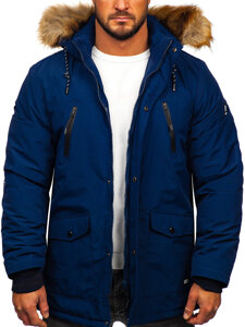 Bolf Herren Winterjakce Parka Alaska Dunkelblau  WX032C