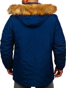 Bolf Herren Winterjakce Parka Alaska Dunkelblau  WX032C