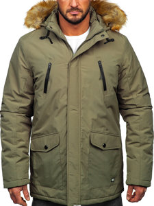 Bolf Herren Winterjakce Parka Alaska Khaki  WX032B