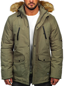 Bolf Herren Winterjakce Parka Alaska Khaki  WX032B