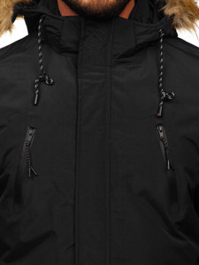 Bolf Herren Winterjakce Parka Alaska Schwarz  WX032