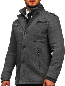 Bolf Herren Wintermantel Grau  88803