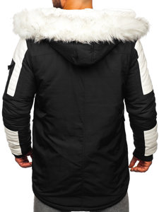 Bolf Herren Wintrjacke Parka Schwarz  JP5832