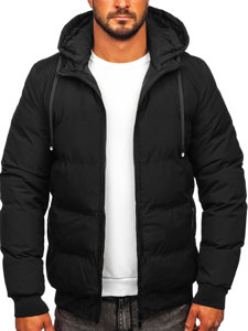 Bolf Herren Zweiseitige Gepolsterte Winterjacke Schwarz  5M761