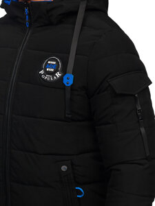 Bolf Herren Zweiseitige Winterjacke Schwarz-Blau  SM23-506