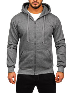 Bolf Herren Zweiteiler Trainingsanzug mit Kapuzenpullover Anthrazit  D004