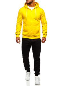 Bolf Herren Zweiteiler Trainingsanzug mit Kapuzenpullover Gelb  D004