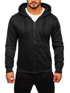 Bolf Herren Zweiteiler Trainingsanzug mit Kapuzenpullover Schwarz  D004