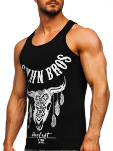 Bolf Tank Top Boxing T-Shirt mit Motiv Schwarz  14848