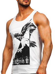 Bolf Tank Top Boxing T-Shirt mit Motiv Weiß  14829