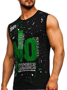 Bolf Tank Top mit Motiv Schwarz  14825