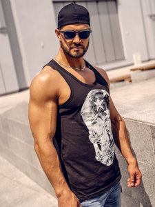 Bolf Tank Top mit Motiv Schwarz 14831A