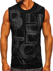 Bolf Tank Top mit Motiv Schwarz-Schwarzgrau  14818