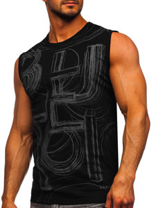 Bolf Tank Top mit Motiv Schwarz-Schwarzgrau  14818