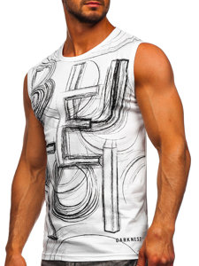 Bolf Tank Top mit Motiv Weiß  14818