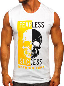 Bolf Tank Top mit Motiv Weiß  14819