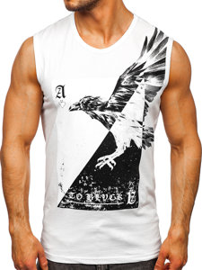 Bolf Tank Top mit Motiv Weiß  14821