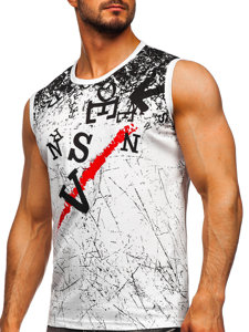 Bolf Tank Top mit Motiv Weiß  14826