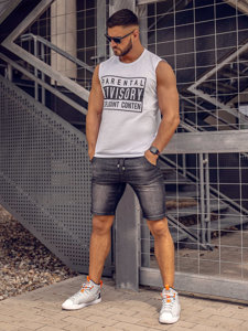 Bolf Tank Top mit Motiv Weiß  14828A