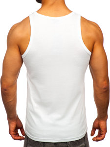 Bolf Tank Top mit Motiv Weiß  14830