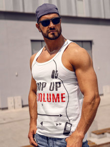 Bolf Tank Top mit Motiv Weiß  14835A