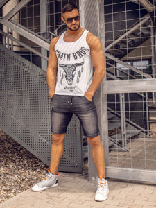 Bolf Tank Top mit Motiv Weiß  14848A